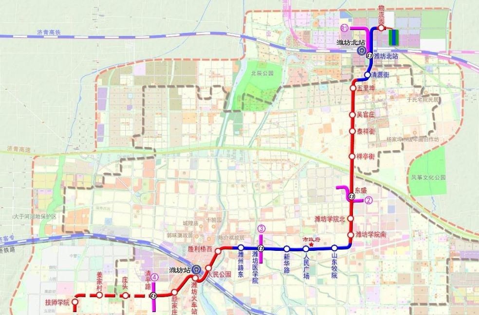 潍坊地铁3号线线路图图片